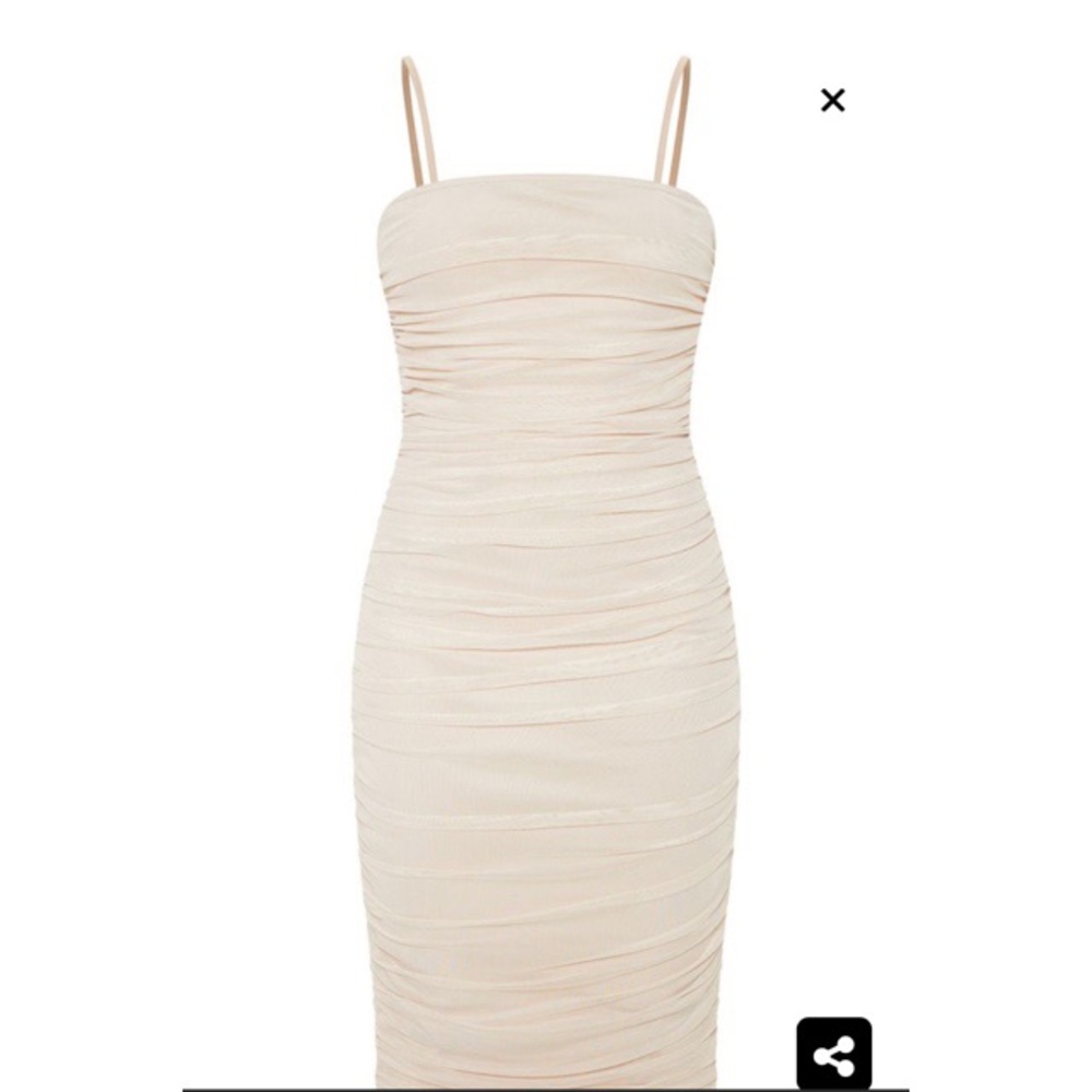 Nude Ruche midi dress